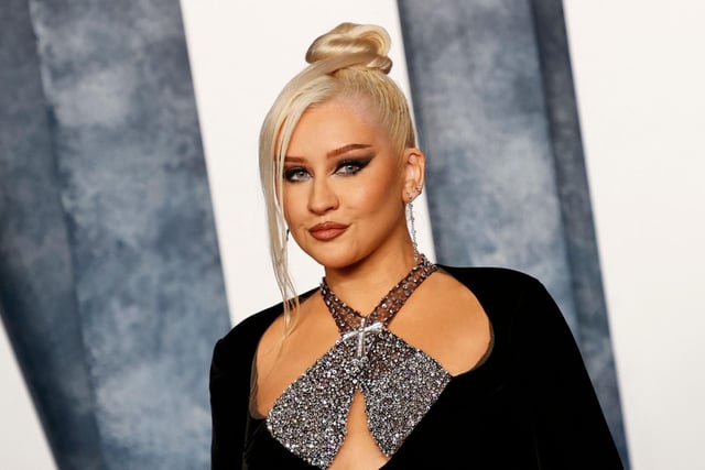 US singer-songwriter Christina Aguilera attends the Vanity Fair 95th Oscars Party at the The Wallis Annenberg Center for the Performing Arts in Beverly Hills. (Photo by MICHAEL TRAN/AFP via Getty Images)