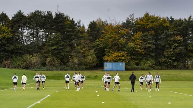 Hearts players are put through their paces at Oriam before heading to Florence.