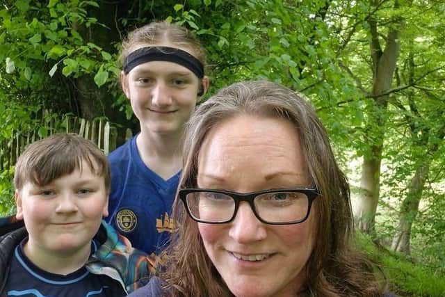 Nicola Jack and her sons