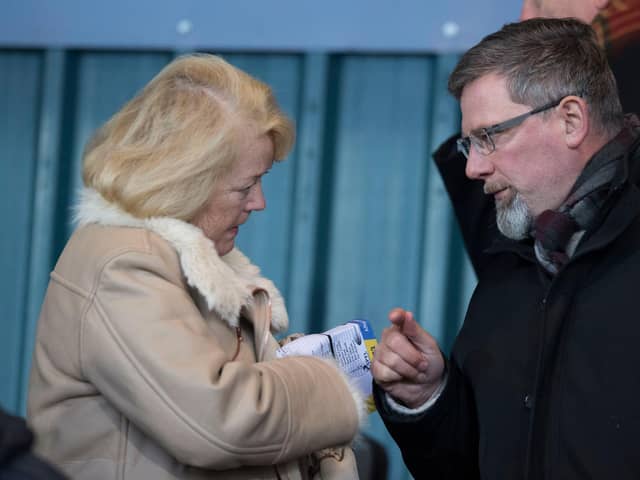 Hearts owner Ann Budge with former manager Craig Levein.