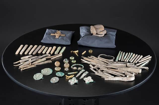 pieces from the 10th-century treasure trove, known as the Galloway Hoard, which was found by a metal detectorist in a field in Dumfries and Galloway in 2014 and acquired by NMS in 2017, will go on display in an exhibition next year.