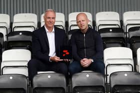 ScribePro chief executive Jonny Gordon with Steven Naismith.