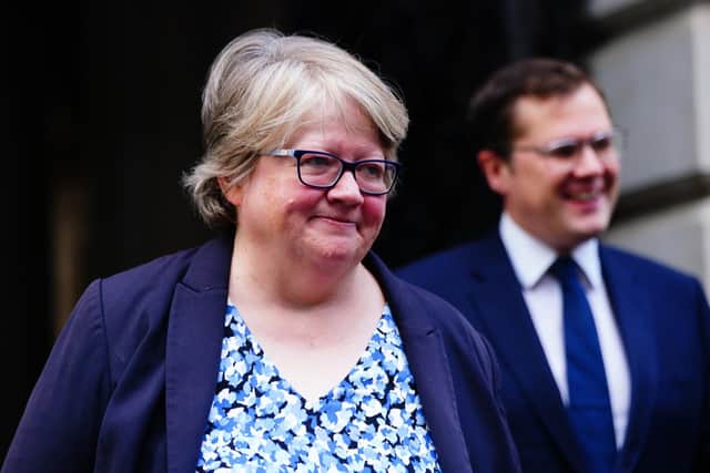 Environment, Food and Rural Affairs Secretary Thérèse Coffey, arrives in Downing Street, Westminster, London, ahead of the first Cabinet meeting with Rishi Sunak as Prime Minister.