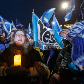 European Union supporters hold an anti-Brexit rally outside the Scottish Parliament on January 31, 2020 (Picture: Robert Perry/Getty Images)