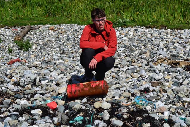Dr Tom Stanton, a geographer and environmental scientist from Loughborough University, was inspired to investigate after discovering a report from 1972 which charted synthetic rubbish found on two of Skye’s most remote beaches and warned of future risks. Picture: Loughborough University