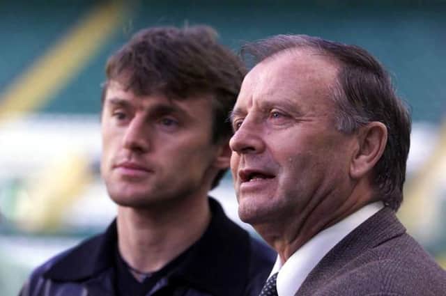 Lubomir Moravcik with new manager Dr Jozef Venglos after signing for Celtic