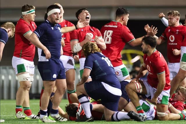 Wales players celebrate at the final whistle. Pic: Bryan Keane/INPHO/Shutterstock