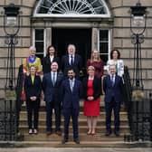 First Minister Humza Yousaf with his new Cabinet, which includes Mairi McAllan, rear second left, Jenny Gilruth, front left, and Michael Matheson, front right. Picture: Andrew Milligan/PA Wire