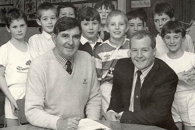 Deans with Bill McLaren - the commentator taught his the basics of rugby aged nine in Hawick