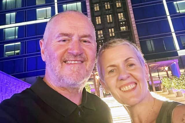 Stephen and Angela Barr at the start of their holiday in Abu Dhabi