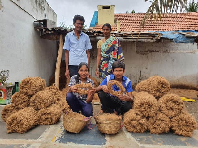 L Kumar with his family in their village. Picture: Sibi Arasu
