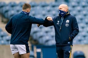 Scotland coach Gregor Townsend with centre James Lang. Picture: Craig Williamson / SNS