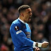 Rangers captain James Tavernier celebrates his 12th European goal for the Ibrox club after opening the scoring in the 3-0 win over Red Star Belgrade last Thursday. (Photo by Ian MacNicol/Getty Images)