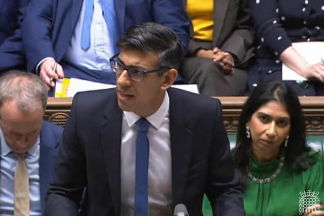 Prime Minister Rishi Sunak speaks during Prime Minister's Questions in the House of Commons, London.