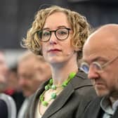 Scottish Green Party co-leaders Lorna Slater and Patrick Harvie during the Scottish Green Party conference at Carnegie Conference Centre in Dunfermline.