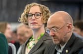 Scottish Green Party co-leaders Lorna Slater and Patrick Harvie during the Scottish Green Party conference at Carnegie Conference Centre in Dunfermline.