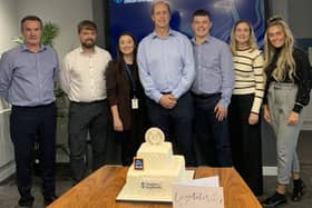 Stephen Main, Commercial Director and Ryan Scatterty, CEO. with the Aldi team.