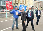 Security guards stop anti-Brexit activist Steve Bray approaching Keir Starmer (out of shot) during the 2021 Labour party conference in Brighton (Picture: Justin Tallis/AFP via Getty Images)