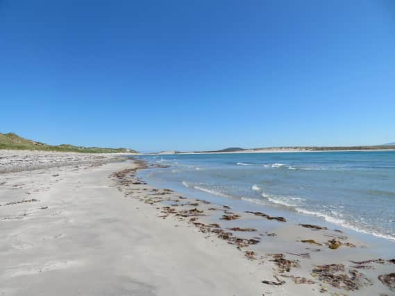 The beach at Baile Sear, a tiny island off North Uist, where the remains of an Iron Age village are at risk of falling into the sea. PIC: Gordon Hatton/geograph.org.