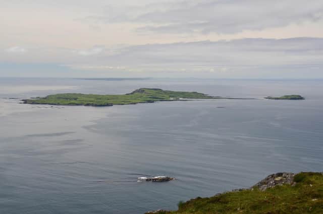 The Isle of Muck, as viewed from Eigg. Muck has voted to let tourists back as lockdown eases while the community on Eigg has agreed to keep visitors away until the end of next month at least. PIC: Jim Barton/Geograph.org.