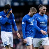 Rangers' Connor Goldson and John Souttar look dejected at full-time after the defeat to Motherwell. (Photo by Craig Foy / SNS Group)