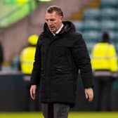 Brendan Rodgers looks dejected after Celtic's 1-1 draw with Motherwell.