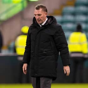 Brendan Rodgers looks dejected after Celtic's 1-1 draw with Motherwell.
