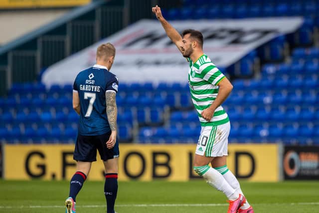 Albian Ajeti celebrates his goal in Celtic's 5-0 win over Ross County at the weekend (Photo by Craig Williamson / SNS Group)