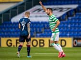 Albian Ajeti celebrates his goal in Celtic's 5-0 win over Ross County at the weekend (Photo by Craig Williamson / SNS Group)