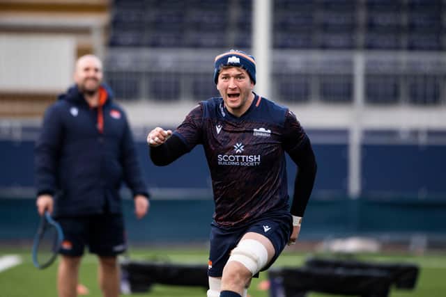 Jamie Hodgson back in training with Edinburgh after the international window.  (Photo by Paul Devlin / SNS Group)