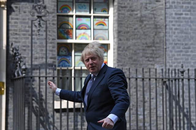 Boris Johnson pictured on the day of the cheese and wine event at 10 Downing Street (Photo by DANIEL LEAL/AFP via Getty Images)