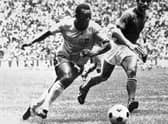 In this file photo taken on June 21, 1970 Brazilian midfielder Pelé (L) dribbles past Italian defender Tarcisio Burgnich during the World Cup final in Mexico City.