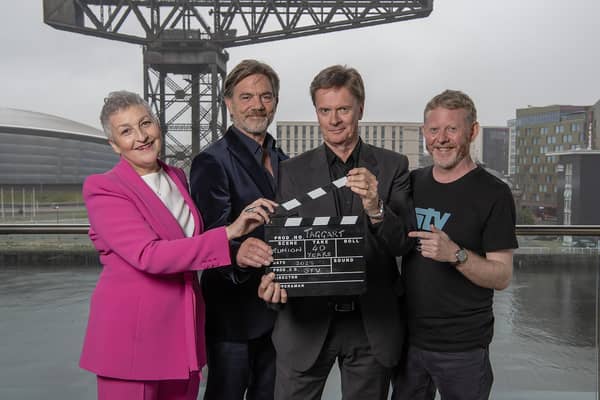 Taggart stars Blythe Duff, John Michie, James MacPherson and Colin McCredie were reunited in Glasgow to mark the show's 40th anniversary. Picture: Kirsty Anderson/STV