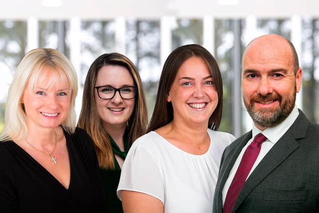 From left: Lynn Gracie, Lauren McIlroy and Katy Christiansen with Graeme Allan. Picture: Rory Raitt.