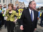 Nicola Sturgeon with Alex Salmond whilst on the General Election campaign trail in Inverurie in the Gordon constituency in 2015