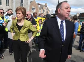 Nicola Sturgeon with Alex Salmond whilst on the General Election campaign trail in Inverurie in the Gordon constituency in 2015