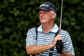 Wearing bracs, Sandy Lyle plays his shot off the second tee during the first round of the Masters at Augusta NationalPicture: Rob Carr/Getty Images
