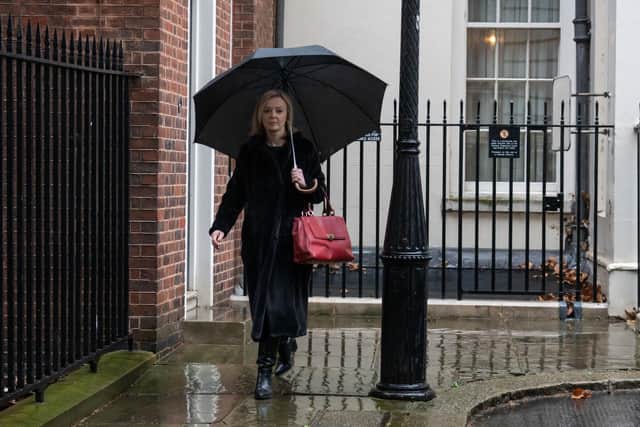 Foreign Secretary Liz Truss in Downing Street, London, following a COBRA meeting called by the Prime Minister to discuss the Russian invasion of Ukraine. Photo: Dominic Lipinski/PA Wire.