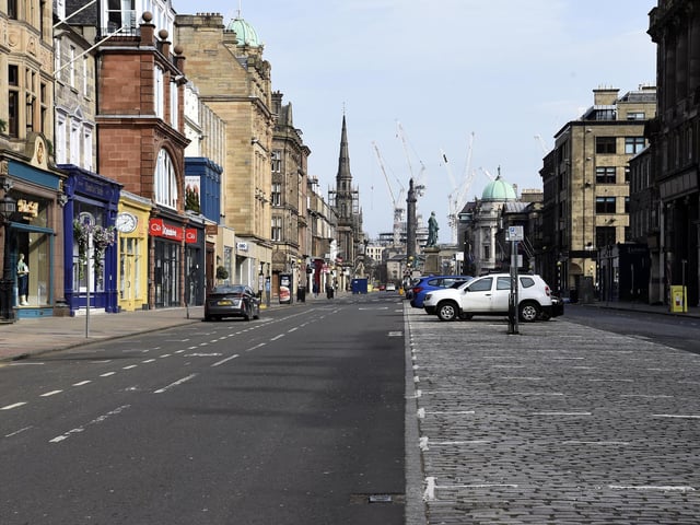 Streets around Edinburgh - including George Street - were extremely quiet this afternoon.