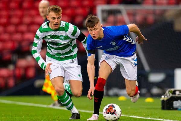 Celtic's Brody Paterson (left) competes with Rangers' Nathan Patterson  - could similar be coming to the Lowland League? (Picture: SNS)