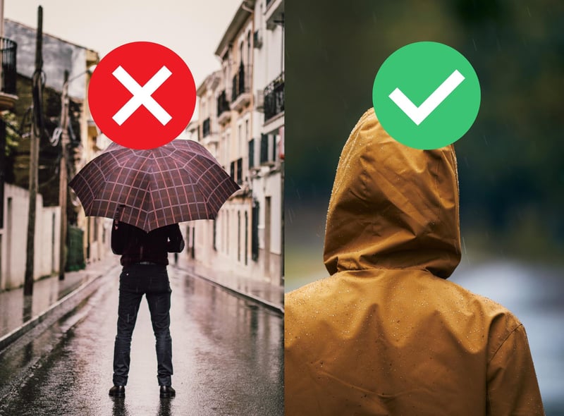 Like we said, the weather changes at a moment's notice here so if you don't want your nice hair to get dampened then best keep a hood on you unless you want the labour of carrying the umbrella.