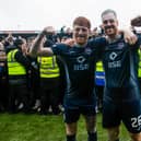 Ross County's Simon Murray and Jordan White after the Premiership play-off final win over Raith. (Photo by Alan Harvey / SNS Group)