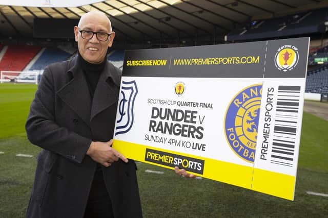 Mark Hateley is pictured during Premier Sports preview of the Scottish Cup quarter-finals at Hampden promoting exclusively live Premier Sports coverage of Dundee v Rangers this Sunday from 3.30pm and Dundee United v Celtic this Monday from 7.15pm. Premier Sports is available on Sky, Virgin TV and the Premier Player from £12.99 per month, and on Amazon Prime as an add-on subscription. (Photo by Alan Harvey / SNS Group)
