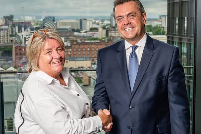 Speirs Gumley and James Gibb CEOs respectively Lorraine MacDonald and David Reid - the two firms will continue to operate as separate entities and brands. Picture: John Young/www.YoungMedia.co.uk.