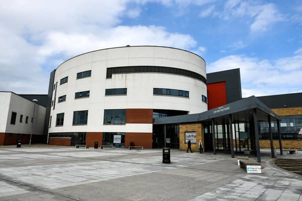 Some Forth Valley Royal Hospital staff have accidentally dialled a Larbert landline when trying to book coronavirus vaccine appointments. Picture: Michael Gillen.