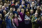 First Minister Nicola Sturgeon arrived at the count after the final declaration gave her party a single seat lead over Scottish Labour. Picture: John Devlin