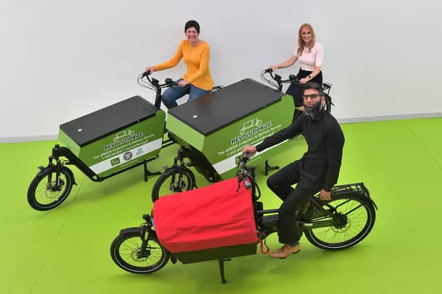 The new electric cargo bike fleet. Picture: John Devlin.