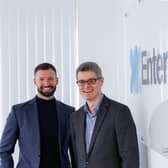 James McIlroy (CEO of EnteroBiotix) and Simon Comer (director of innovation, Scottish National Investment Bank). Picture: Nick Mailer