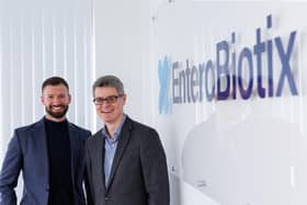 James McIlroy (CEO of EnteroBiotix) and Simon Comer (director of innovation, Scottish National Investment Bank). Picture: Nick Mailer