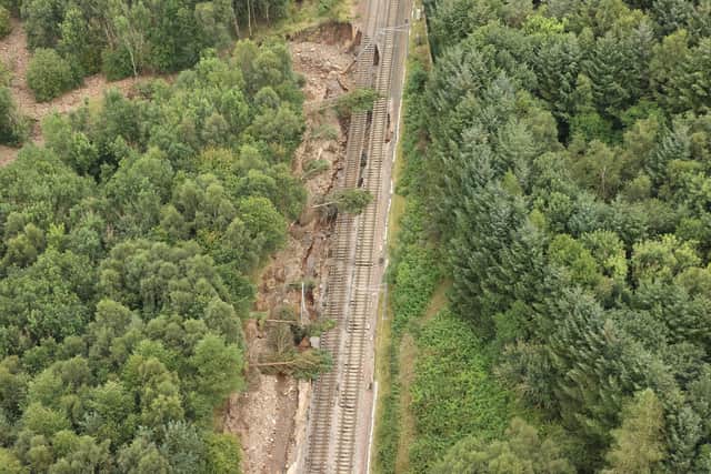An aerial view of the damage. Picture: Network Rail.